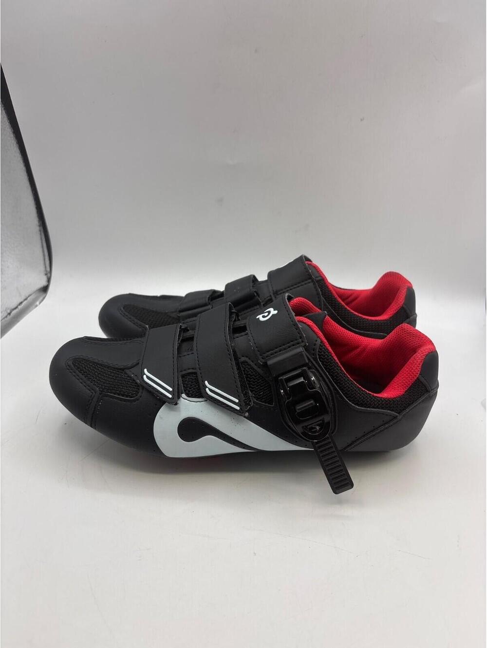 Peloton Road Cycling Shoes Womens 10  EU 41 Black Red 3-Bolt Look Cleats Spin
